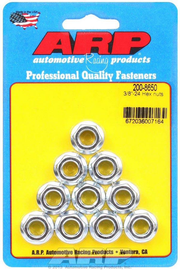 200-8650 0.56 & 0.38 in.-24 Replacement Hex Nuts - Pack of 10