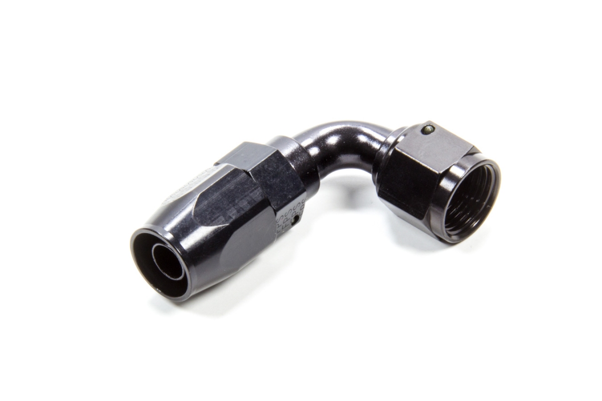 109008-BL 90 deg -8 AN Hose End, Black