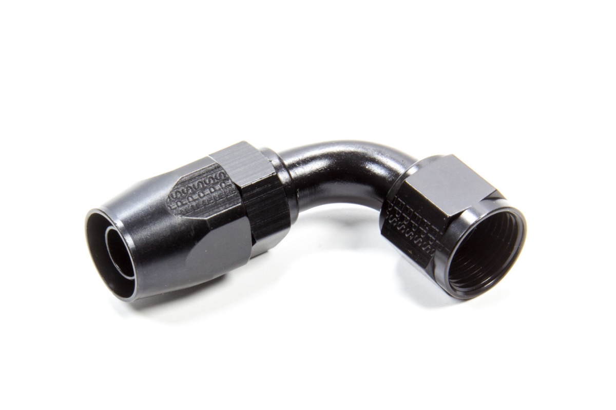 109010-BL 90 deg -10 AN Hose End, Black