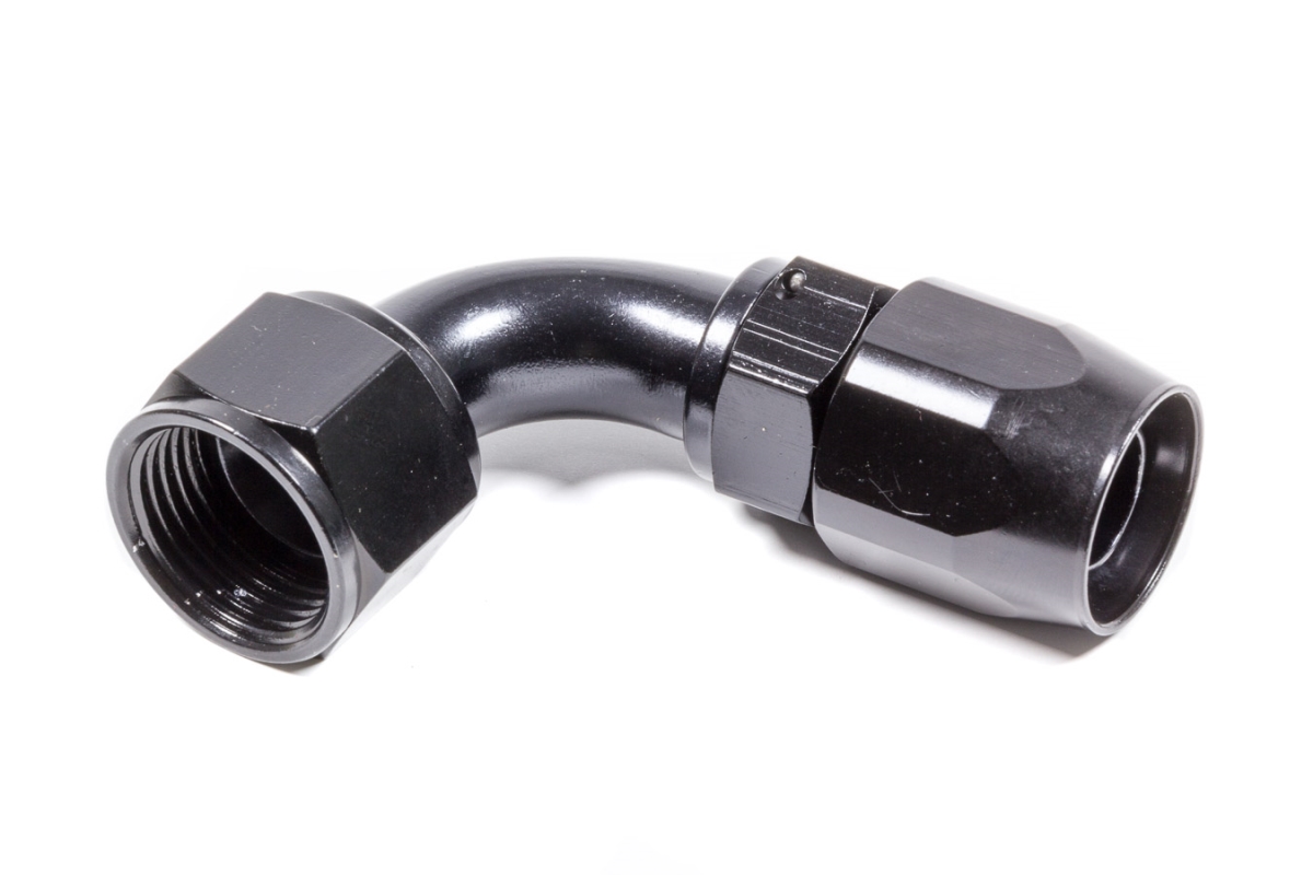 109012-BL 90 deg -12 AN Power Flow Hose End Fitting, Black