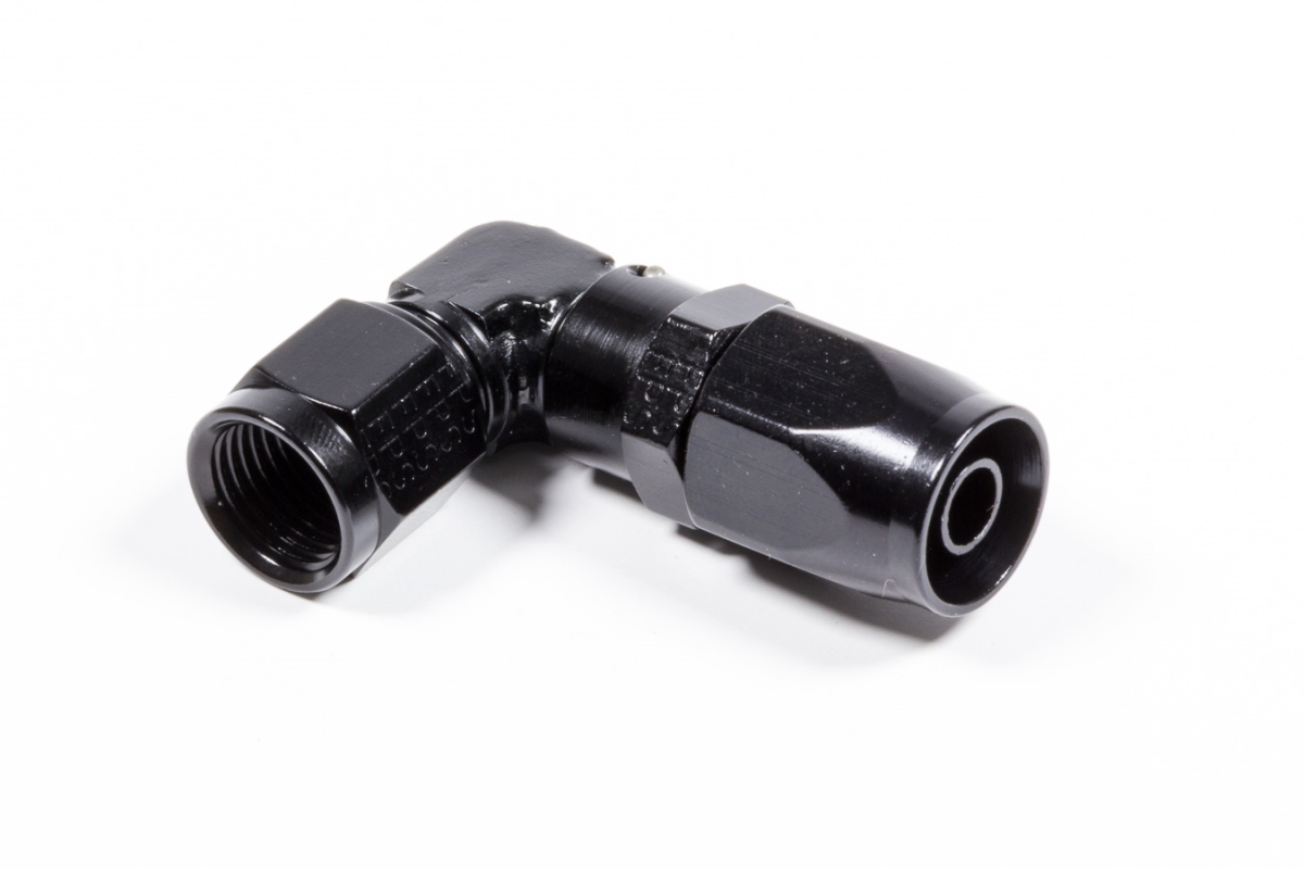 109106-BL 90 deg -6 AN Low Profile Forged Hose End Fitting, Black
