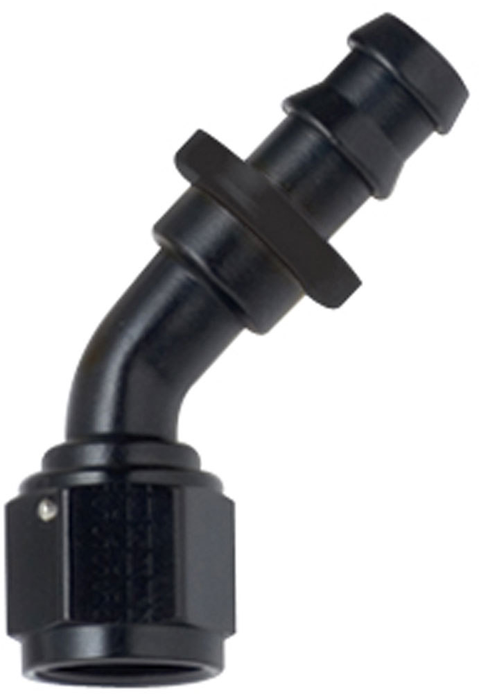204506-BL 45 deg 8000 Series Push-Lock -06 AN Race Hose End, Black