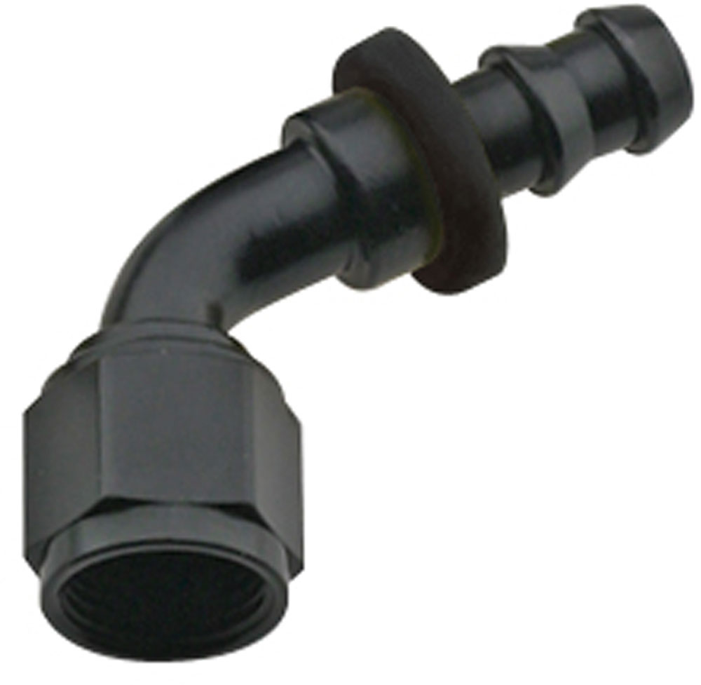 206006-BL 60 deg 8000 Series Push-Lock -06 AN Race Hose End, Black