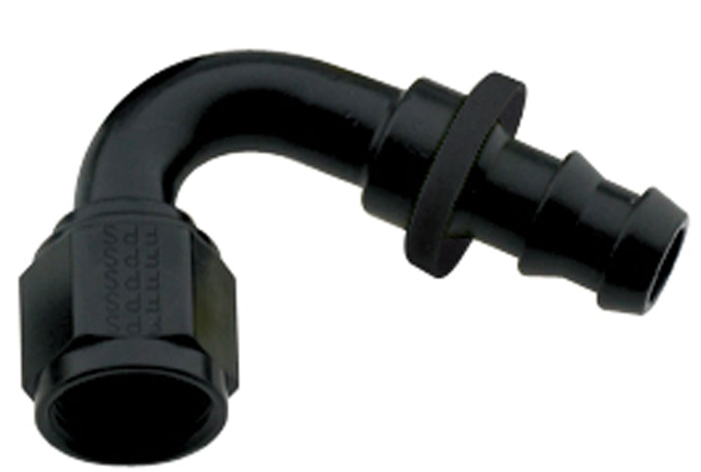 212012-BL 120 deg 8000 Series Push-Lock -12 AN Race Hose End, Black