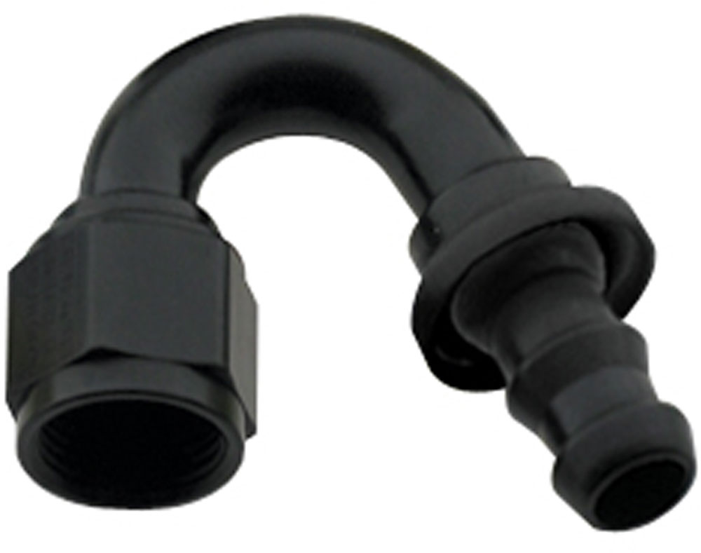 215006-BL 150 deg 8000 Series Push-Lock -06 AN Race Hose End, Black