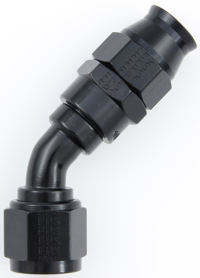 684508-BL 45 deg Real Street PTFE -8 AN Race Hose End, Black