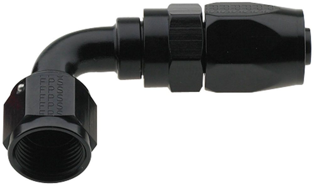 229004-BL 90 deg 2000 Series Pro-Flow -04 AN Hose End, Black