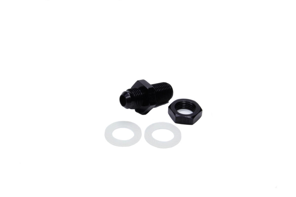 483106-BL Fuel Cell Bulkhead Fitting with Washers & Nut, -6 AN