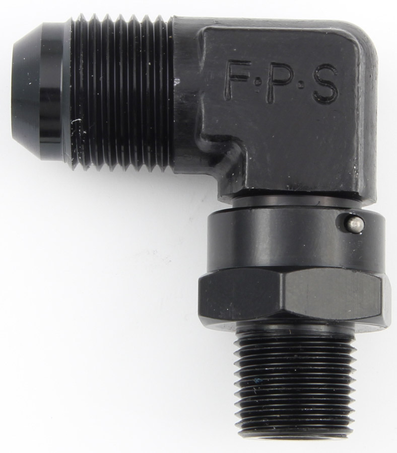 499104-BL 90 deg -4 AN x 0.13 in. NPT Swivel Adapter, Black