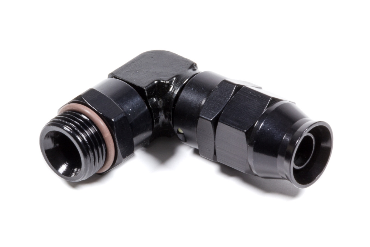 689708-BL 90 deg -8 AN Real Street PTFE Hose End Fitting, Black