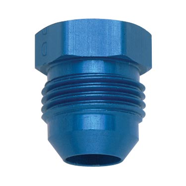 480608 Aluminum -8 AN Flare Plug Fitting, Blue