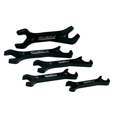 900100 Aluminum -6 AN to -16 AN Double Open End AN Wrench Set, Black Anodized
