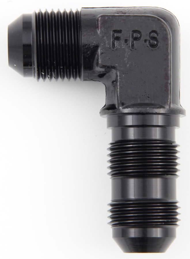 483304-BL 90 deg -4 AN Bulkhead Adapter Fitting, Black