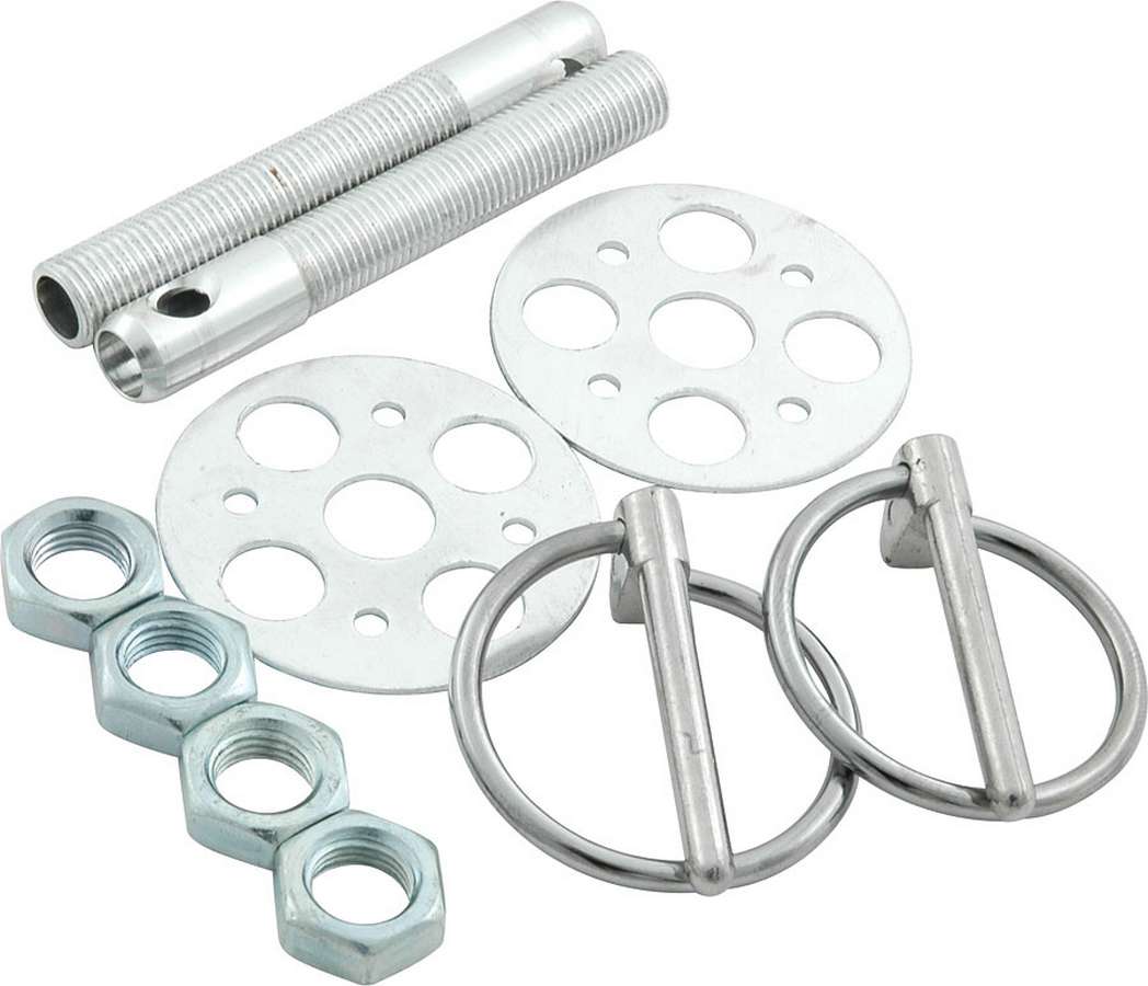 0.38 in. Lightweight Aluminum Hood Pin Kit, Silver