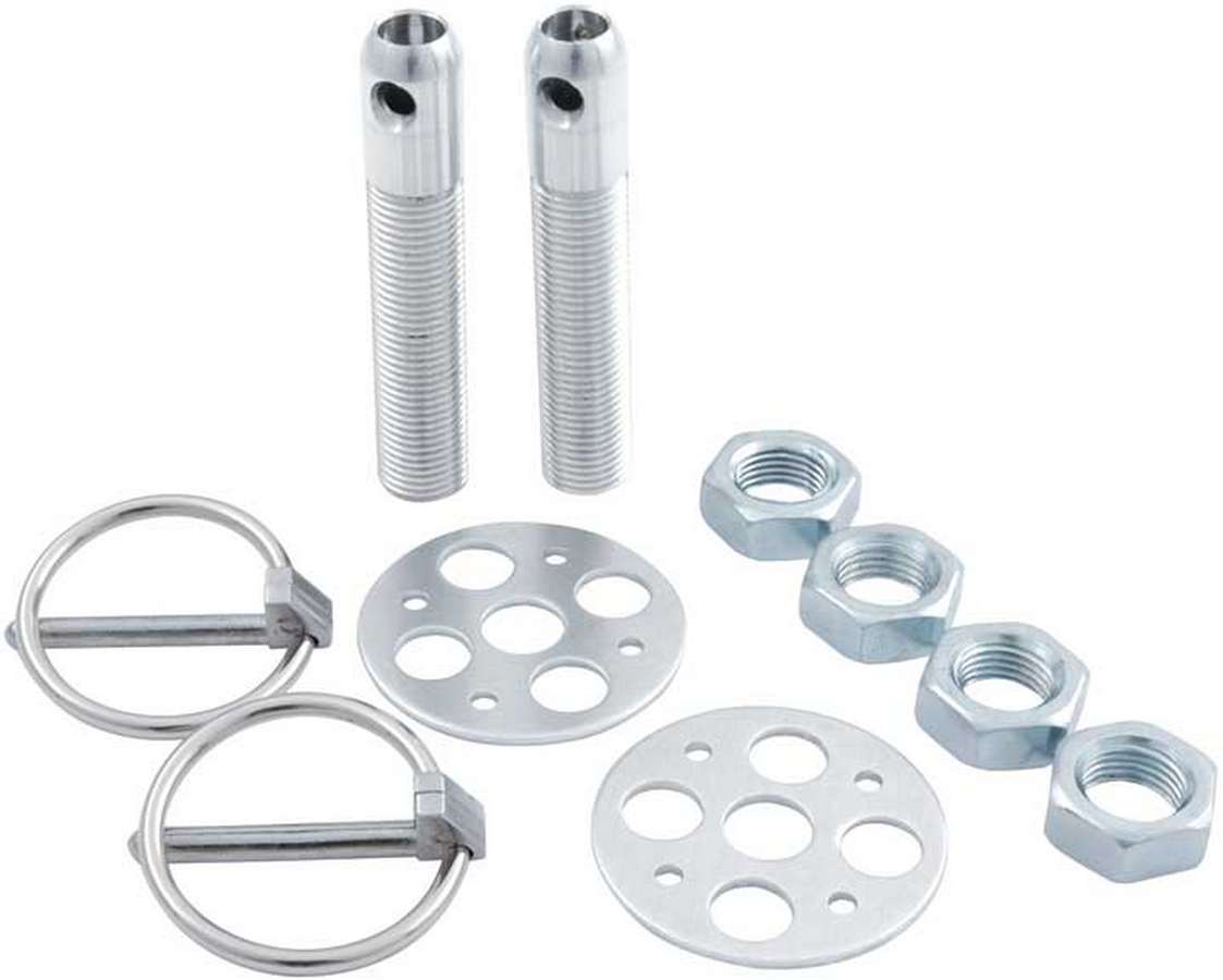 0.5 in. Lightweight Aluminum Hood Pin Kit, Silver