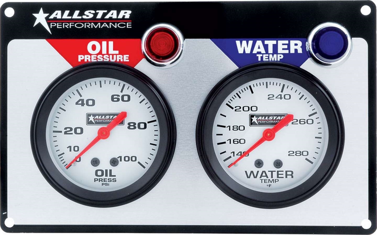 Oil Pressure & Water Temperature 2 Gauge Panel