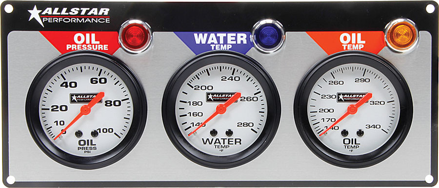 Oil Pressure, Water & Oil Temperature 3 Gauge Panel