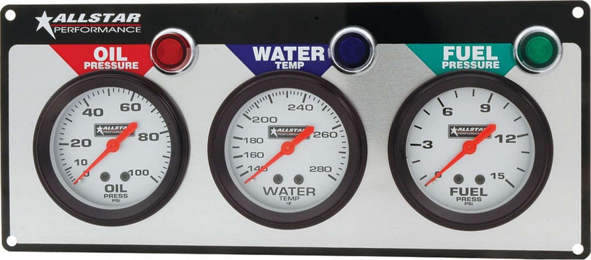 Oil Pressure, Water Temperature & Fuel Pressure 3 Gauge Panel