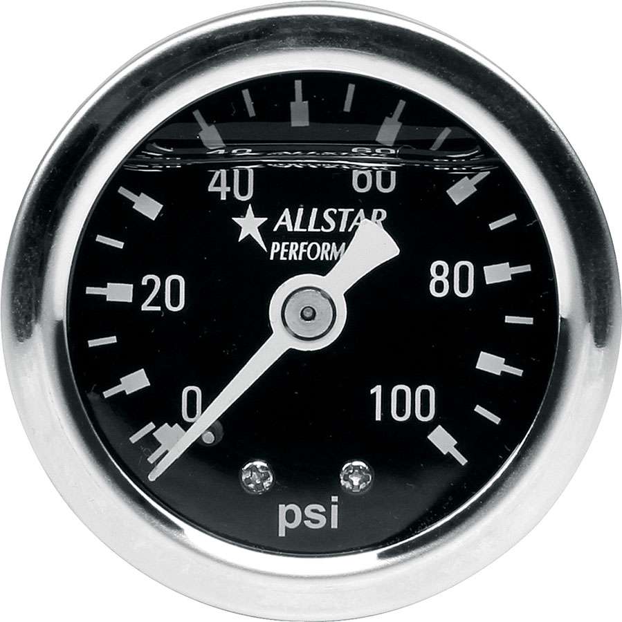 Picture of Allstar Performance ALL80206 1.5 in. Dia. 0-100 PSI Liquid Filled Pressure Gauge