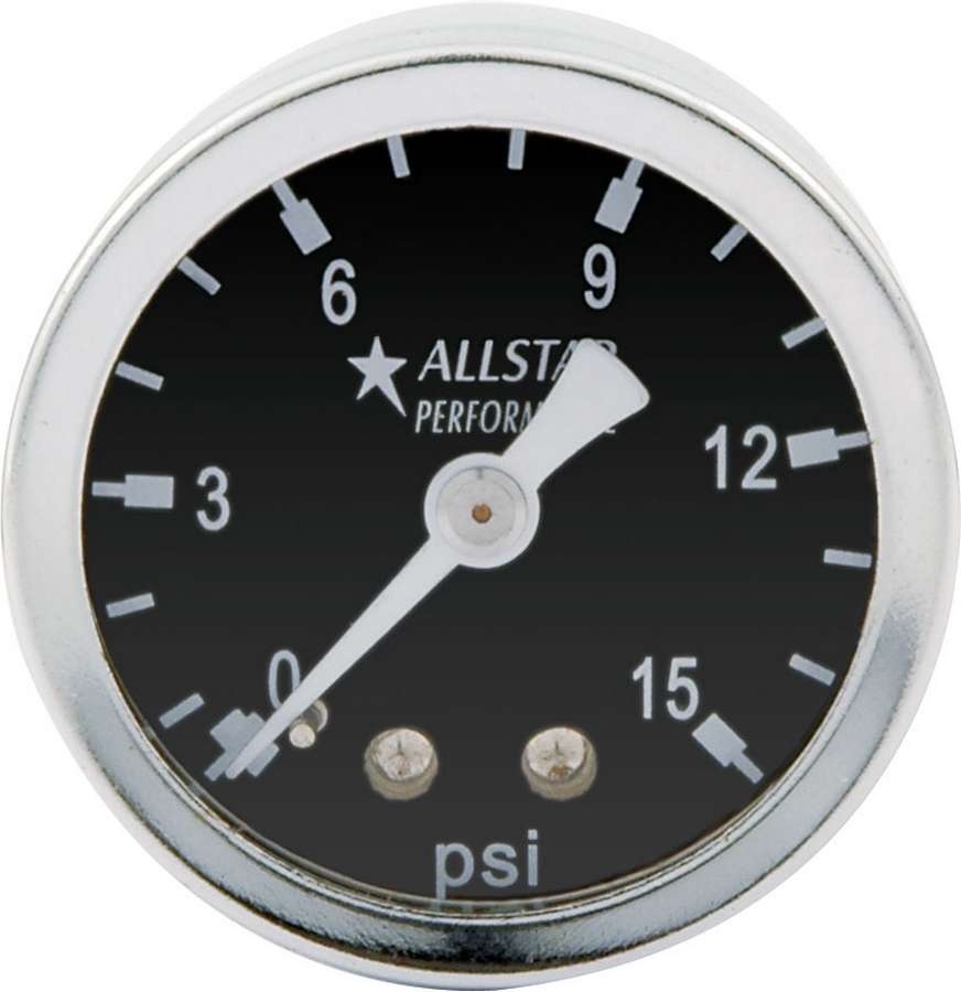 Picture of Allstar Performance ALL80210 1.5 in. Dia. 0-15 PSI Dry Type Pressure Gauge