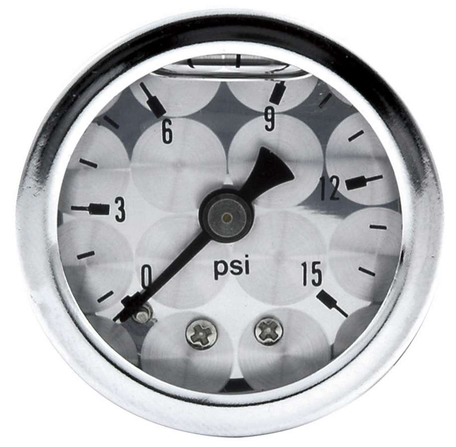 Picture of Allstar Performance ALL80220 1.5 in. Dia. 0-15 PSI Liquid Filled Turned Face Pressure Gauge