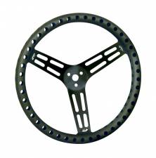 Picture of Longacre 52-56838 15 in. Ultra Lightweight Uncoated Black Aluminum Steering Wheel - Drilled