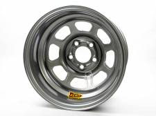 52-085010 15 x 8 in. 52 Series IMCA Rolled Wheel, Silver - 5 x 5 in. Bolt Circle