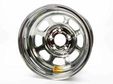 52-285040 15 x 8 in. 52 Series IMCA Rolled Wheel, Chrome - 5 x 5 in. Bolt Circle