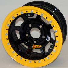 53-185030-BLKRING 15 x 8 in. 53 Series Roll Formed Beadlock Wheel, Black - 3 in. Backspace