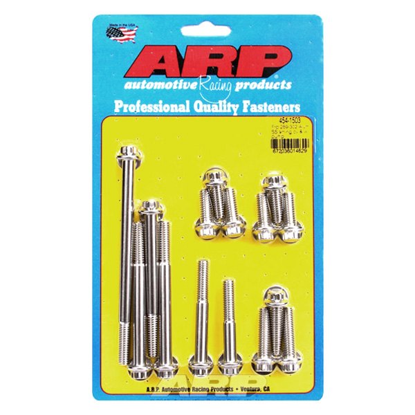 454-1503 12 Point Stainless Steel Timing Cover & Water Pump Bolt Kit for Small Block Ford
