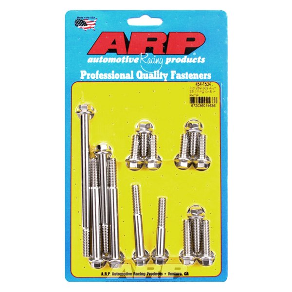454-1504 6 Point Stainless Steel Timing Cover & Water Pump Bolt Kit for Small Block Ford