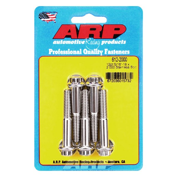 612-2000 0.31-18 x 2 in. Stainless Steel 12 Point Bolt Kit