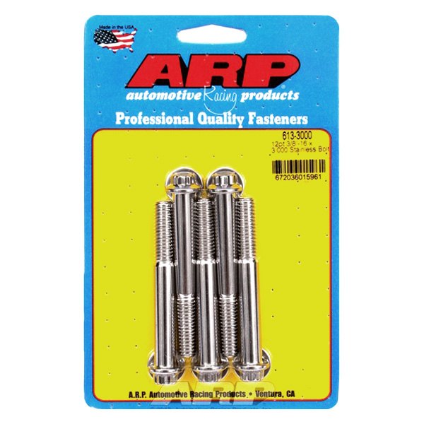 613-3000 0.37-16 x 3 in. Stainless Steel 12 Point Bolt Kit - Set of 5, 5PK