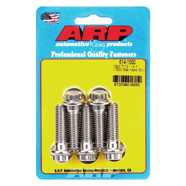 614-1500 0.43-24 x 1.5 in. Stainless Steel 12 Point Bolt Kit