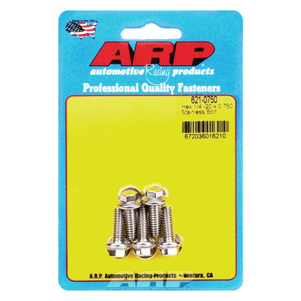 621-0750 0.25-20 x 0.75 in. Stainless Steel 6 Point Bolt Kit - Set of 5