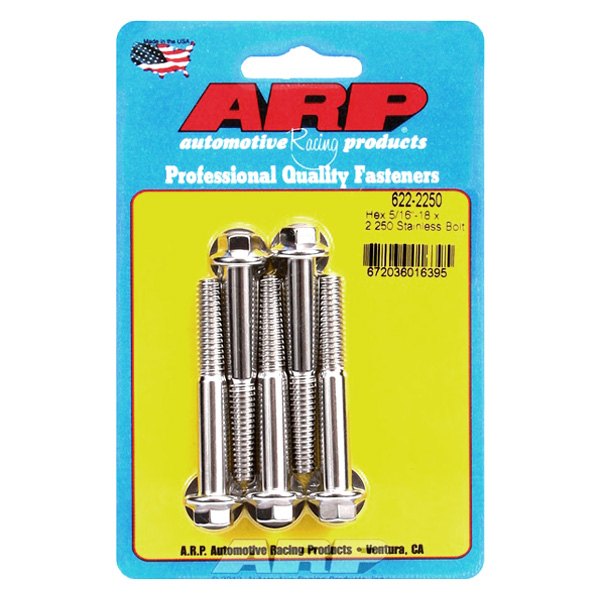 622-2250 0.31-18 x 2.25 in. Stainless Steel 6 Point Bolt Kit - Set of 5