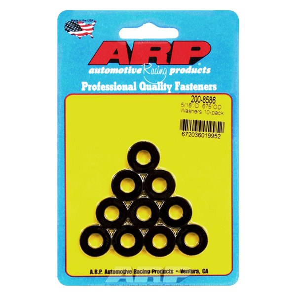 200-8586 0.31 x 0.67 in. Black Washers - Pack of 10