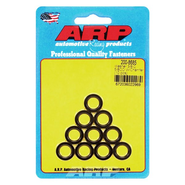 200-8685 0.37 x 0.62 in. Black Washers Chamfer - Pack of 10