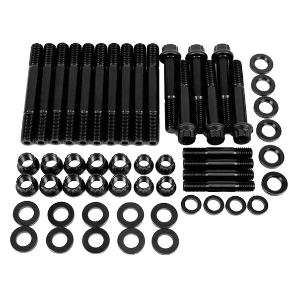 234-5801 4-Bolt Black Main Stud Kit fro Chevy Small Block 1st Generation