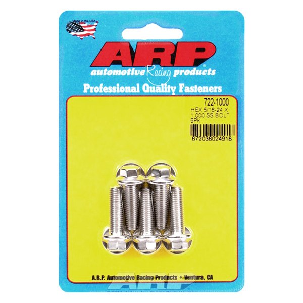 722-1000 0.31-24 x 1 in. Stainless Steel 6 Point Bolt Kit - Set of 5