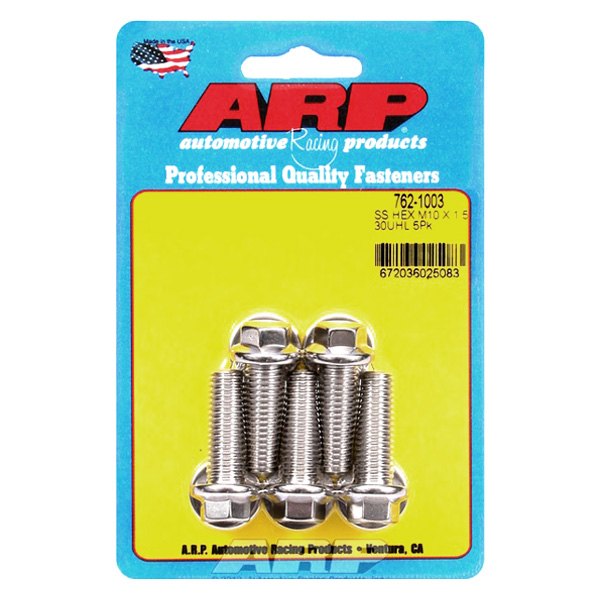 762-1003 10 mm x 1.5 in. Stainless Steel 6 Point Bolt Kit - Set of 5