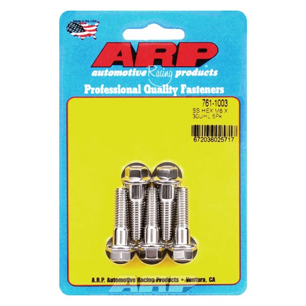 761-1003 8 mm x 1.25 in. Stainless Steel 6 Point Bolt Kit - Set of 5
