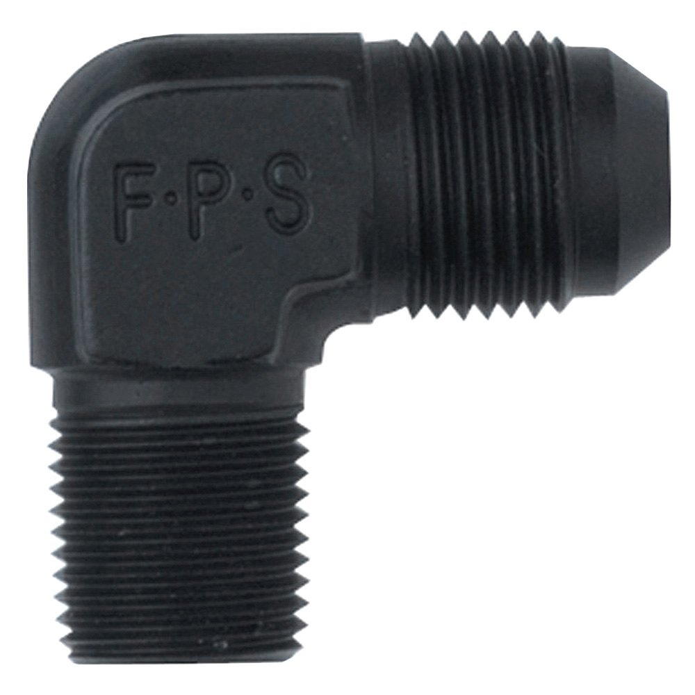 482211-BL 0.37 in. MPT x -10 AN 90 deg Adapter Fitting - Black