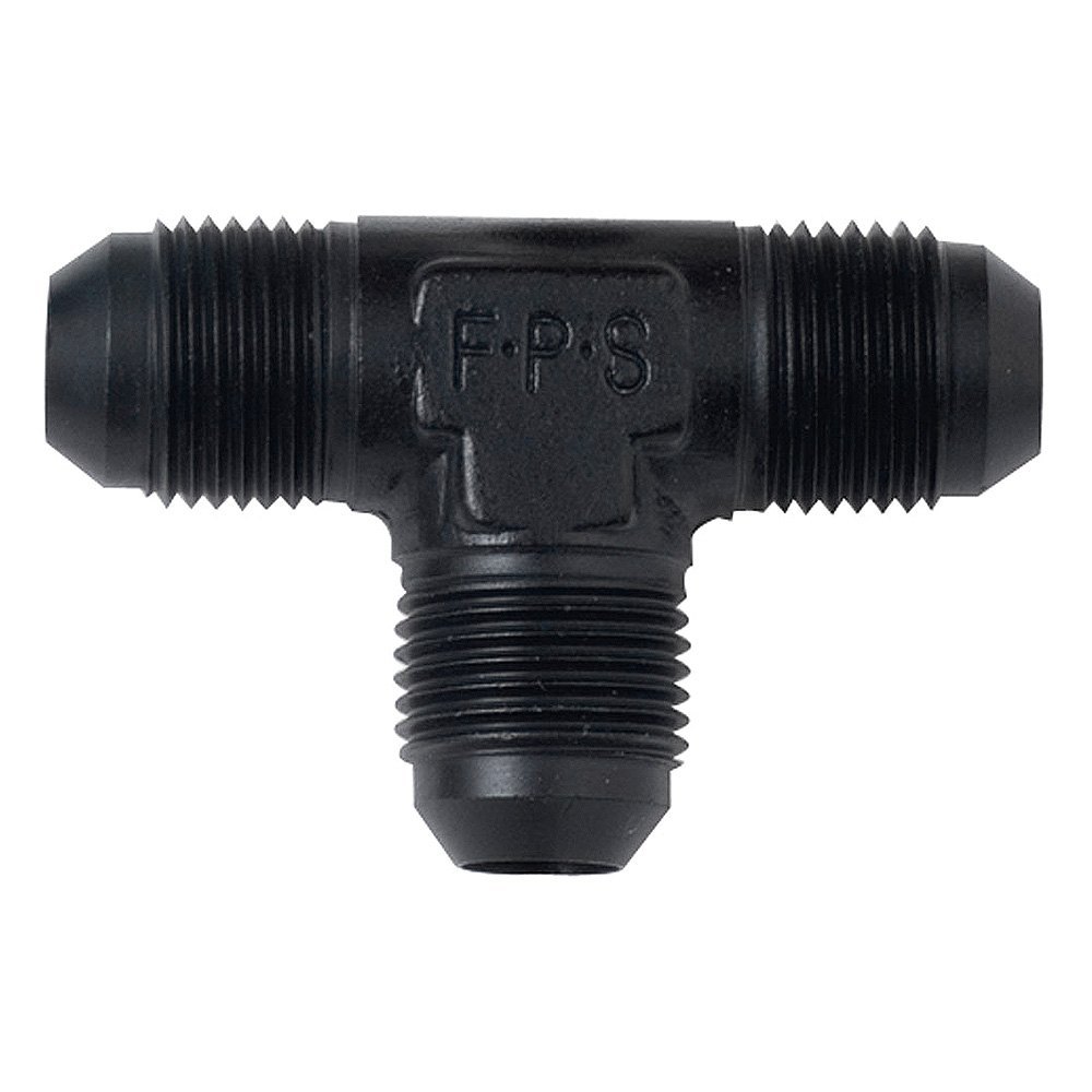 482404-BL -4 AN Tee Fitting - Black