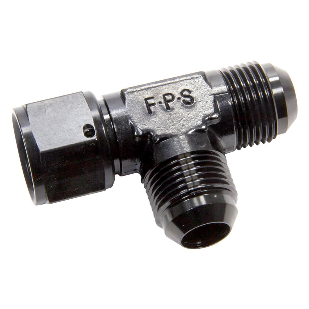 498306-BL -12 AN Female Swivel on Run Tee Adapter Fitting - Black