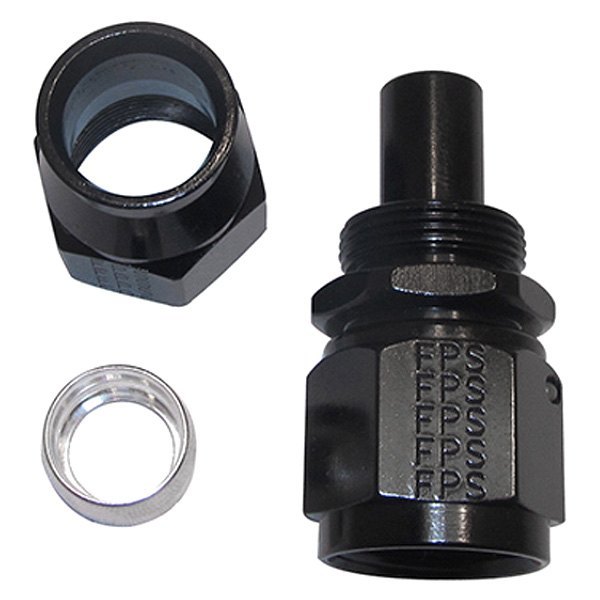 680112-BL -12 AN Straight PTFE Hose End Fitting - Black