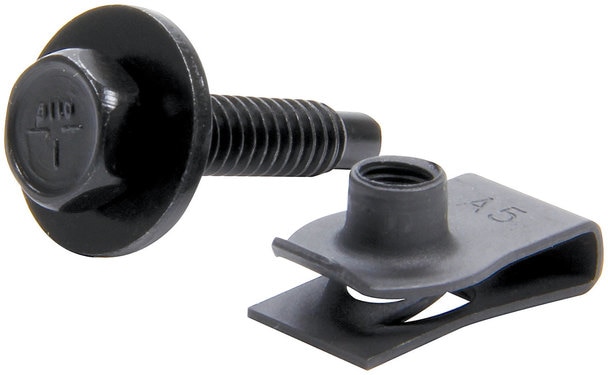 Body Bolt Kit with Clips - Black, Pack of 50