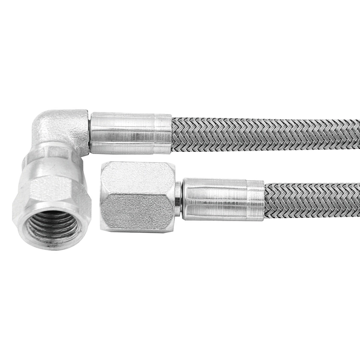 ALL46402-18-5 18 in. -4 AN No. 4 90 deg Straight Braided Brake Line - Pack of 5