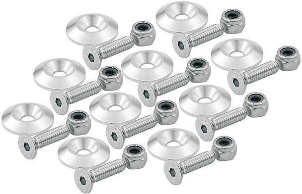 0.25 in. Countersunk Bolts with 1 in. Washer - Clear, Pack of 10