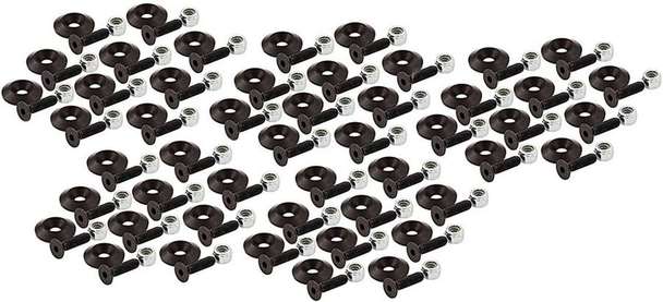 0.25 in. Countersunk Bolts with 1 in. Washer - Black, Pack of 50